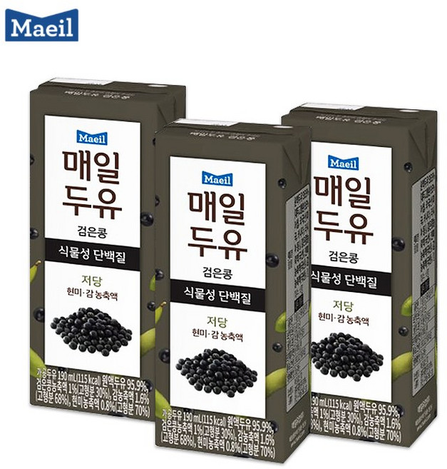 매일두유 190ml5종 택1 (99.89 오리지널 초콜릿 검은콩 고단백)/저당/설탕무첨가/무료배송, 96개, 190ml