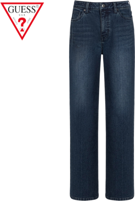 [백화점발송] 게스 여성 청바지 약기모 겨울 와이드 진청 데님 팬츠