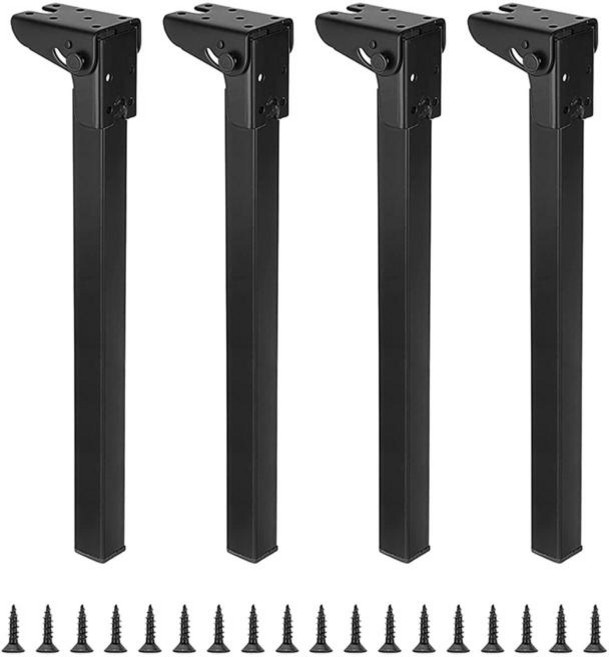 접이식 테이블 다리 4개 팩 접이식 안정적 휴대용 컴퓨터 책상용, 검은색, 철