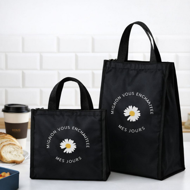 위클리빙 보온 보냉가방 도시락가방 세트 방수 캠핑 야외 피크닉, 1개, D - 데일리 데이지 01A15H