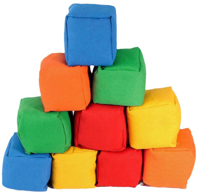 빅 오재미 7cm 대형 콩주머니, 혼합 색상, 10개