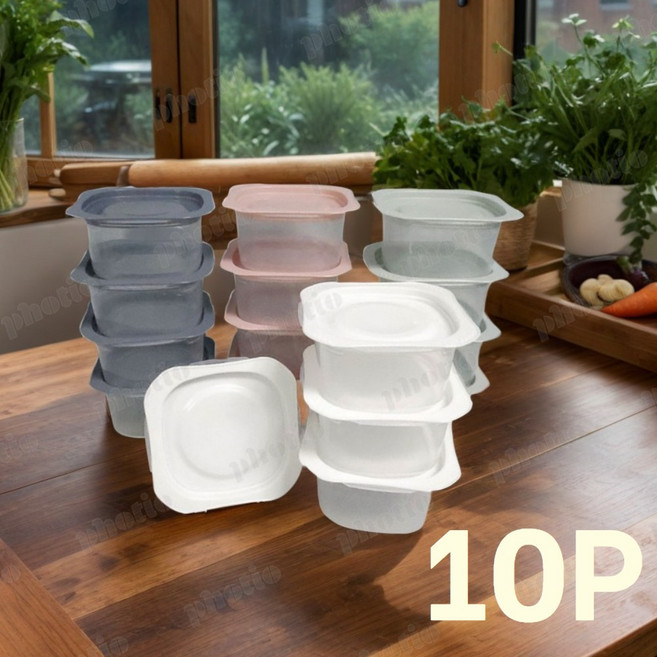 원스트리 국산 전자레인지용 밀폐용기 반찬통 냉동밥보관 300ml, 10개, 화이트