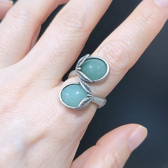 청옥 반지 천연석 혼주 한복 가락지 패션반지 조절가능