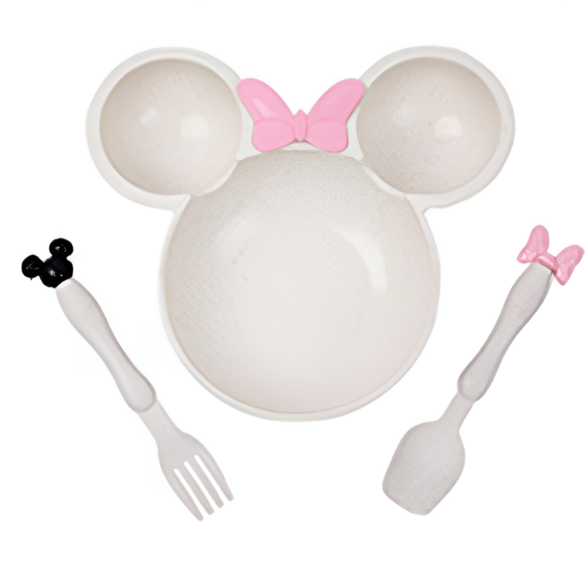 베베쉐프 밀짚펄프 유아용 식판 세트, 1개, 식판+수저세트, 아이보리