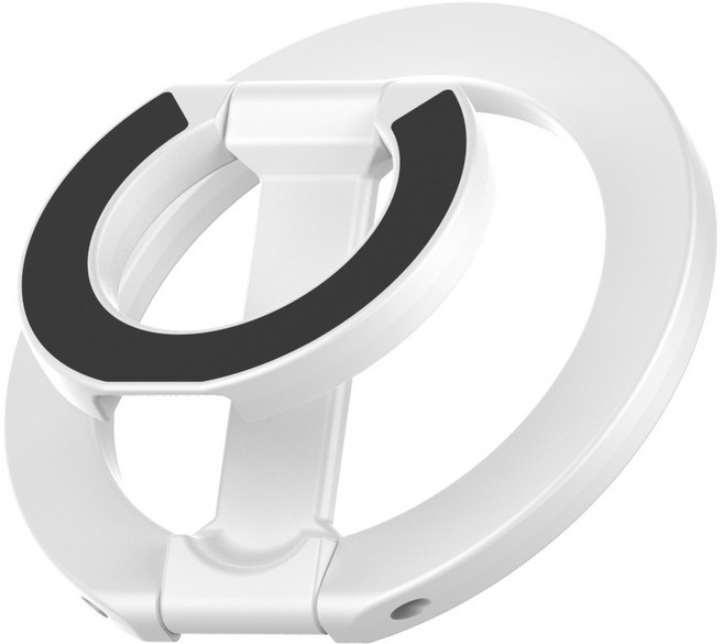 laderive맥세이프 거치대 접이식 다기능 양면 마그네틱 핸드폰 핑거링 거치대 메탈탁상 거치대 합금, 1개, 흰색