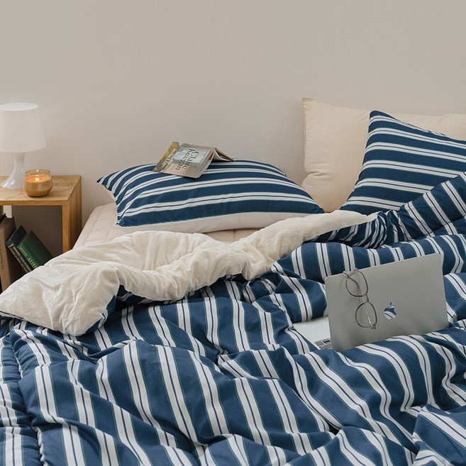 클라우드 크림 먼지없는 극세사 겨울 차렵이불세트