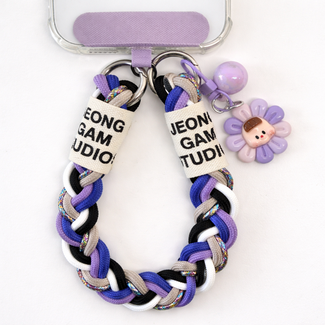 두리안나 어깨가 아프지 않는 휴대폰 스트랩 로프 목걸이줄(잘안찢어지는 옥스포드 태그홀더), 1개, 05 손목용 퍼플블루(기운상승)