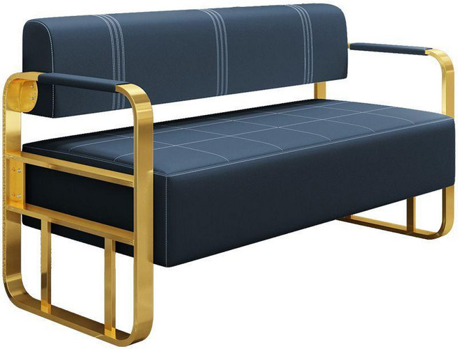 미용실쇼파 라운지 대기의자 대기실용 미용실 쇼파 의자 녹색, I. 에메랄드 나파 가죽+블랙 암레스트