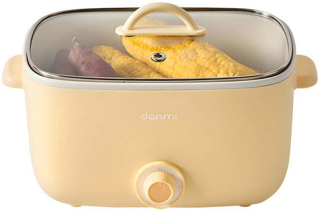 단미 사각 멀티쿠커 전기냄비 2.5L, DA-MEK04(옐로우)