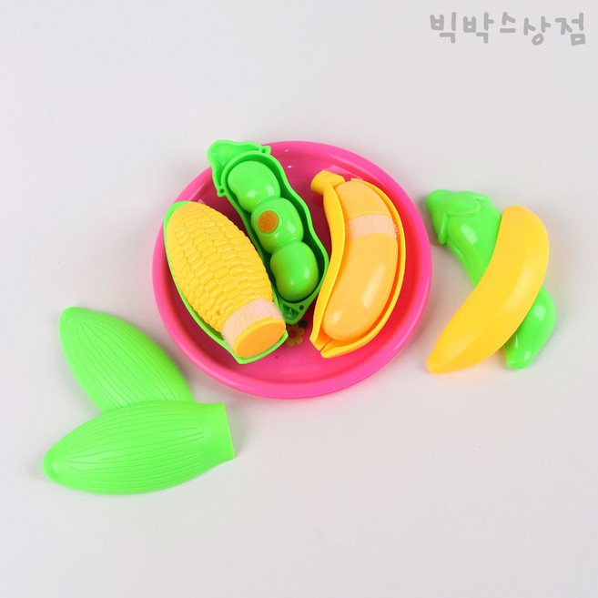 오즈토이 과일야채 소꿉놀이세트 껍질까기 5종 1세트 과일모형 시장놀이 역할놀이 주방놀이 썰기세트 마트놀이, 1개