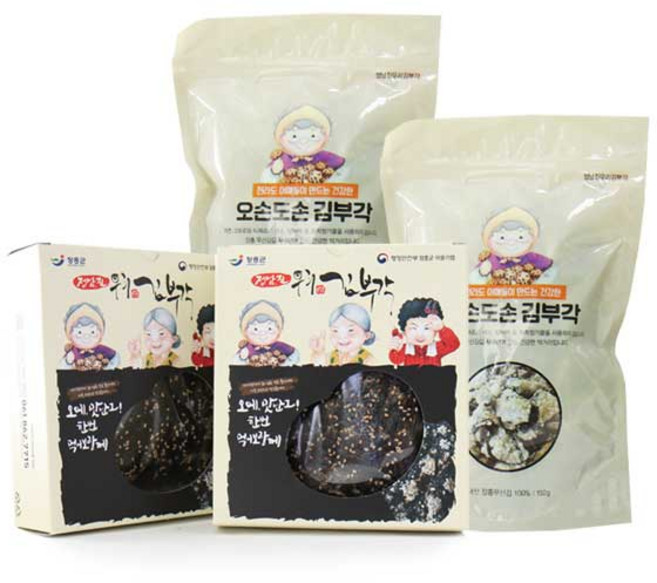 [정남진김부각]장흥 무산김으로 만든 김부각 세트2호(튀긴 김부각 100g x 2봉 + 마른 김부각 70g x 2box), 1개, 단품