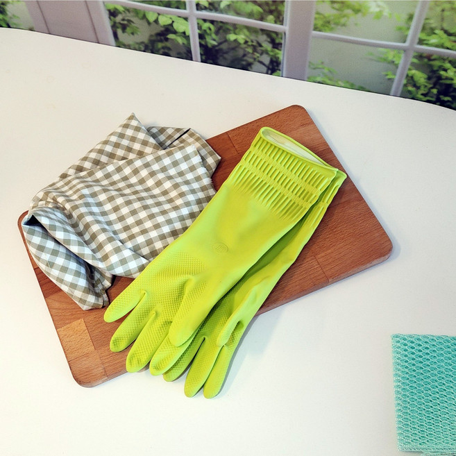 생활을그리다 고무장갑 파스텔 고무장갑 양손착용, 그린, 중(M), 5세트