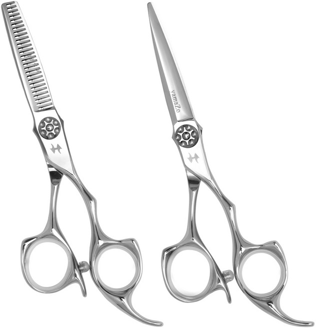 야마조 미용가위 코발트 스텝컷 플러스 블런트 틴닝 국가고시용 입문용 주니어디자이너, 1개, 2종 세트