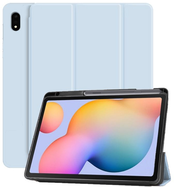 갤럭시탭 S6 라이트 lite 호환 SM-P610 SM-P615 스마트 북커버 케이스, 스카이 블루