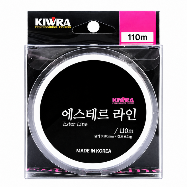 5위 - 키우라 에스테르 라인 110m 목줄 쇼크리더 자작채비 갈치 한치 쭈꾸미 갑오징어 무늬오징어, 1개, 블랙