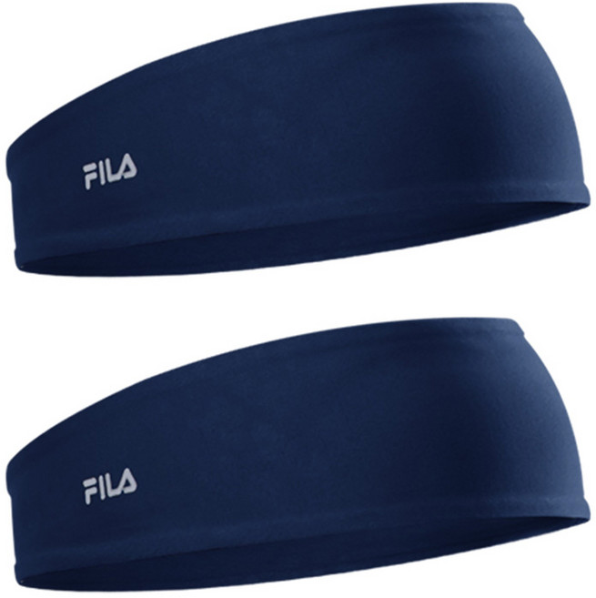 휠라 핏 스포츠 헤어밴드, 네이비, 2개