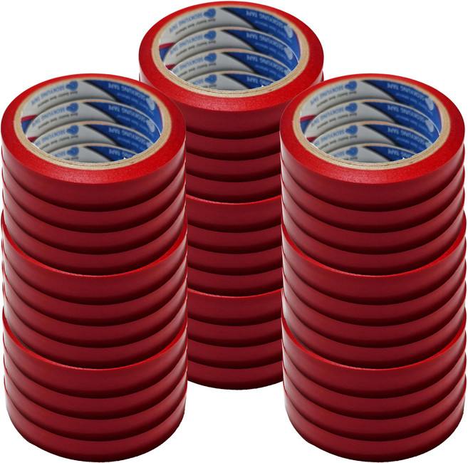 [사무용] 일반컬러 셀로판테이프 (12mm - ) 레드, 80개