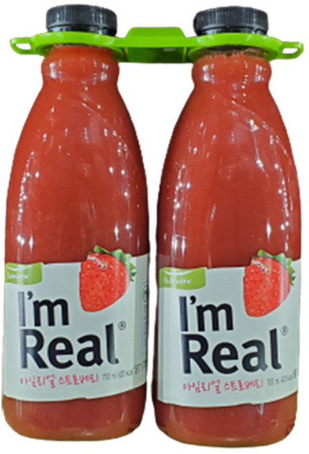 아임리얼 딸기 주스 700ml x 2 생과일 착즙주스 (아이스박스포장)