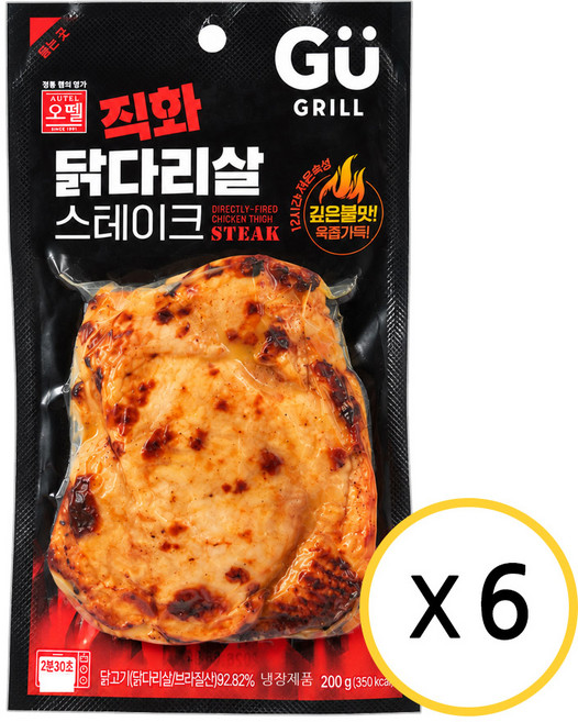 오뗄 GU그릴 직화 닭다리살 스테이크 200g 냉장, 6개