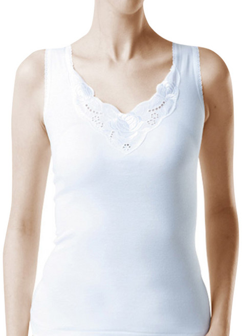 TRY 여 순면 레이스 민소매런닝