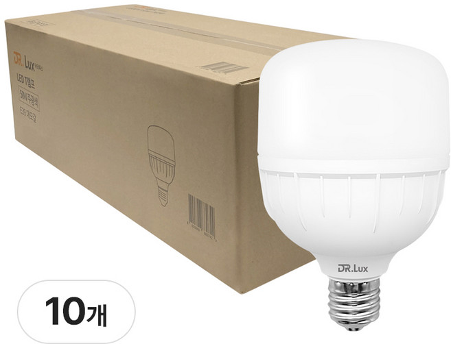닥터룩스 고용량 LED 전구 T램프 50W E39 큰소켓, 10개