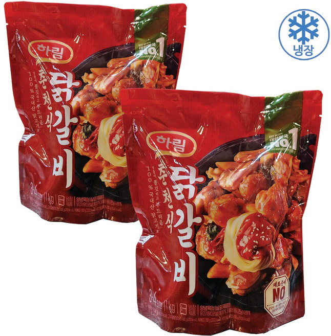하림 춘천식 닭갈비, 2개, 1kg