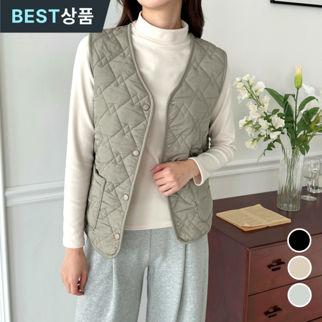 모이로브 여성 누빔조끼 퀼팅 경량 베스트 가을 겨울 간절기