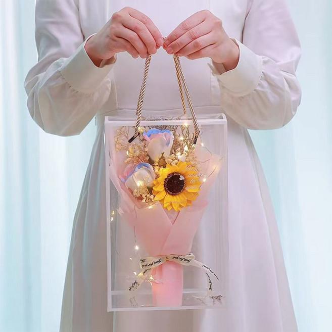 장미 해바라기 비누 꽃다발 생화 시들지 않는 꽃 조화 꽃다발, 노란 해바라기A, 1개