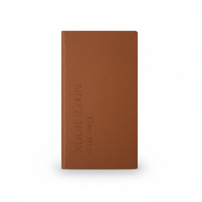 다다베 그리드 가죽 노트, 1개, 커피 브라운 A6