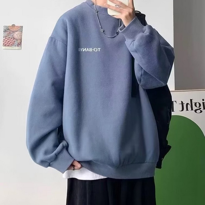 엘쏘 레터링 루즈핏 라운드 맨투맨 티셔츠