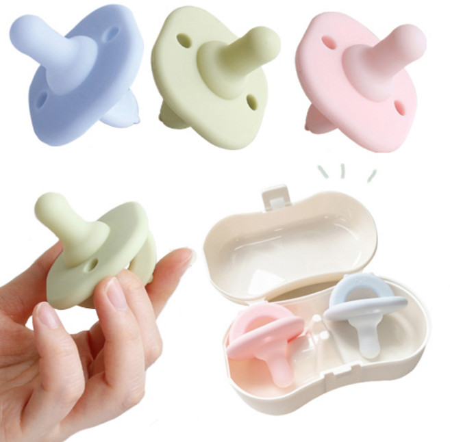 티지엠 곰돌이실리콘노리개젖꼭지2P(+케이스포함) / 100%실리콘 / 실리콘쪽쪽이, 티지엠 곰돌이노리개젖꼭지(2P/핑크+그린)+케이스, 1개