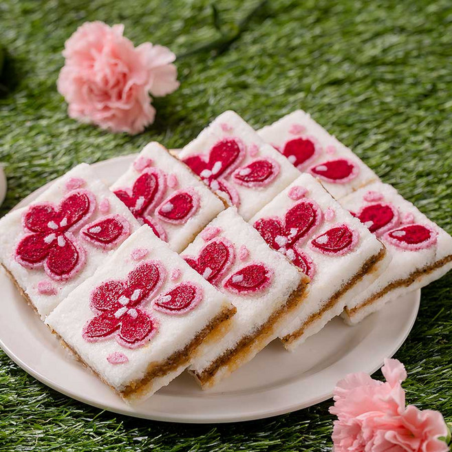 착한떡 카네이션 꿀백설기, 9개, 90g