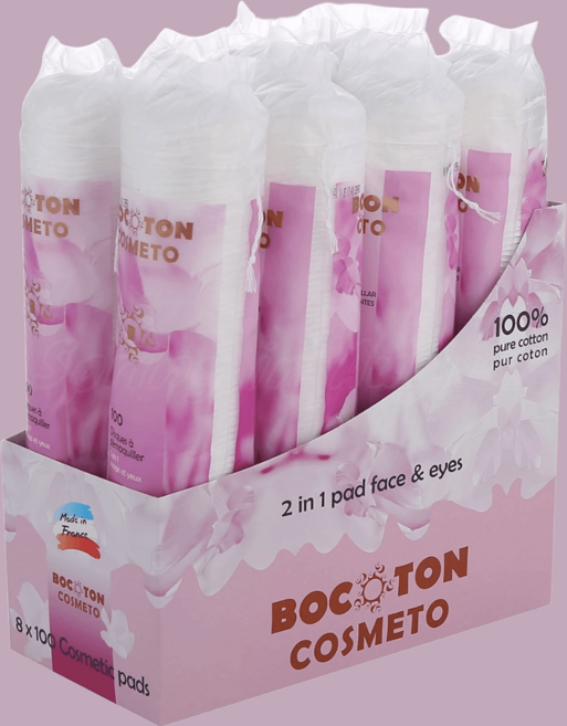 보코통 코스메토 원형 순면 화장솜, 100개입, 8개