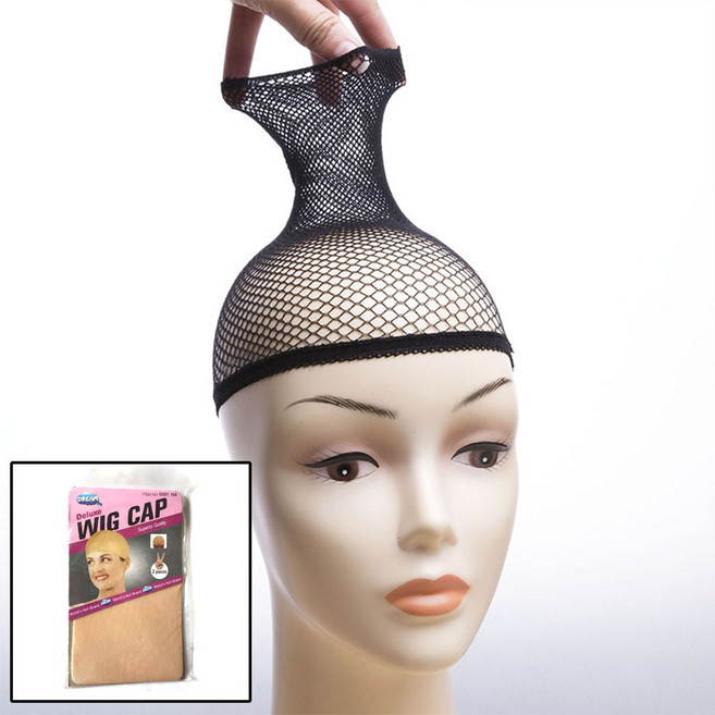 미즈코스 가발 착용망 머리망 머리 고정 망사 두건, 4개, 뚫린것 베이지