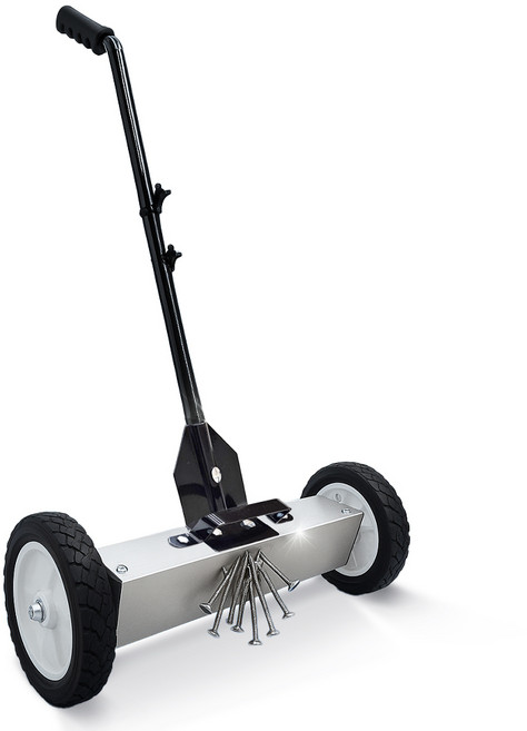 바퀴형 자석청소기 15kg흡착가능 대형 자석봉 철가루 제거기 못줍는도구 볼트줍기 나사제거 못제거 철편제거