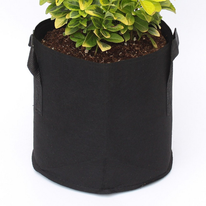 원형 그로우백 부직포 화분 숨쉬는화분 다용도 친환경 실내 베란다 텃밭 대형화분, 블랙