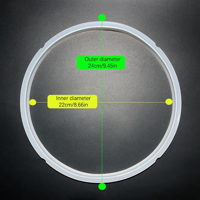 (옵션 사이즈 외경사이즈)18/20/22/24cm 실리콘 고무 가스켓 쿠커 뚜껑 씰링 2-6L 용 전기 압력 밥솥 교체, 03 24CM, 1개