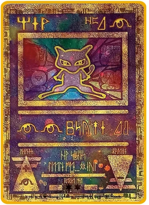 쿠쿠스토어 .3x8.8cm Diy PTCG 뮤 컬렉션 카드 고대 양면 컬러 금속 클래식 한정판 애니메이션 선물 완구, 01 1pcs