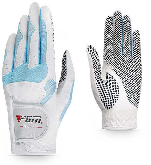 PGM 미끄럼방지 여성용 골프 장갑 양손 한세트, 화이트블루 20호, 1개