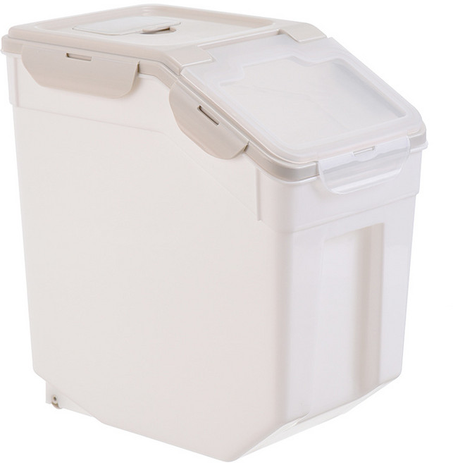 바르니디 Barnidi 밀폐 방습 20kg 밀가루 쌀보관통 쌀독 곡물 잡곡통 보관함 애견사료통, 그레이