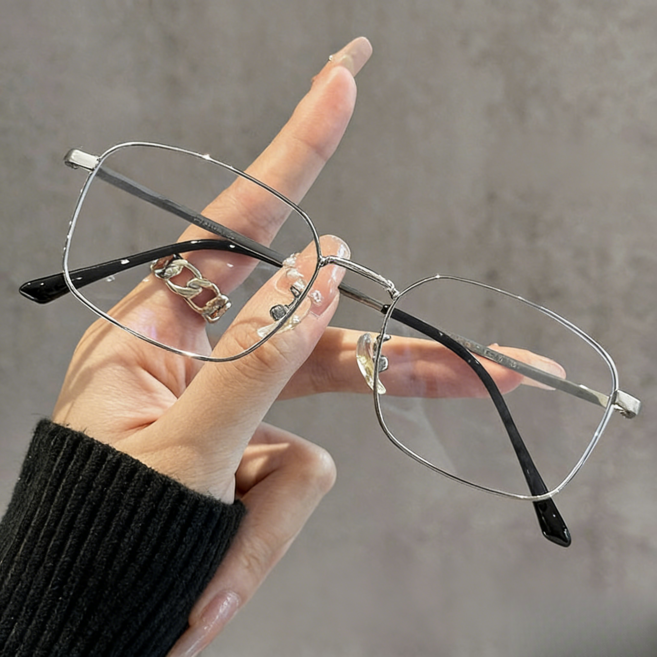 FEISEDY 블루라이트 차단 안경 사각 초경량 남여공용 골드라미 B1613