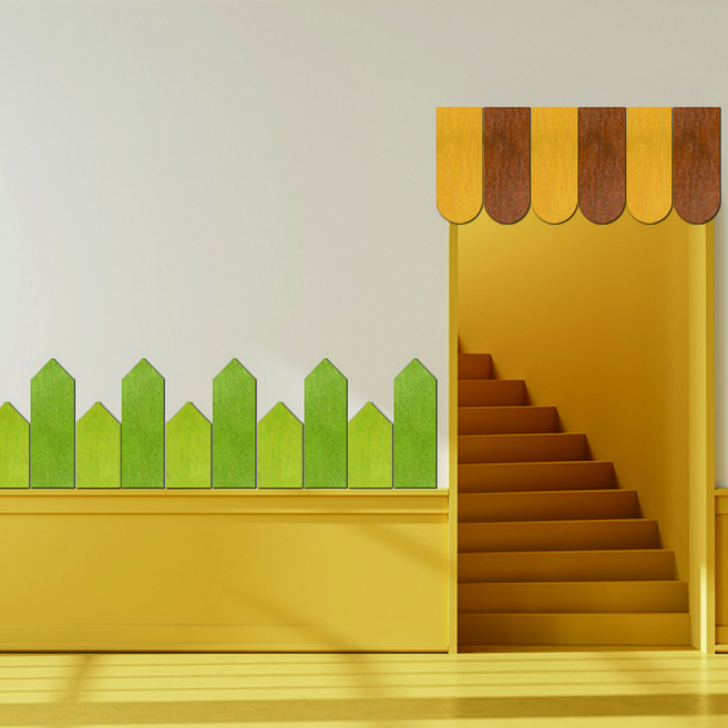 컬러 우드 어닝 포인트 입체 스티커, 레드피치