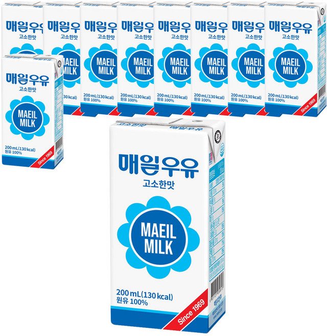 매일유업 멸균우유 고소한맛, 10개, 200ml