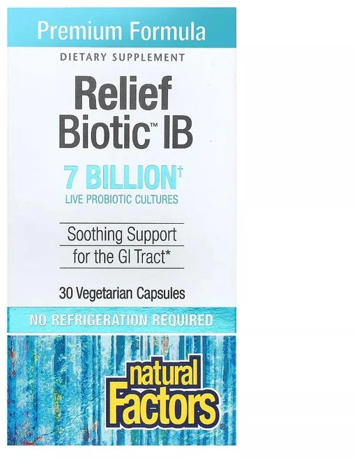 내추럴 팩터스 릴리프바이오틱 IB 7빌리언 Natural Factors ReliefBiotic™ IB 7 Billion 30정, 1개 - 쿠팡