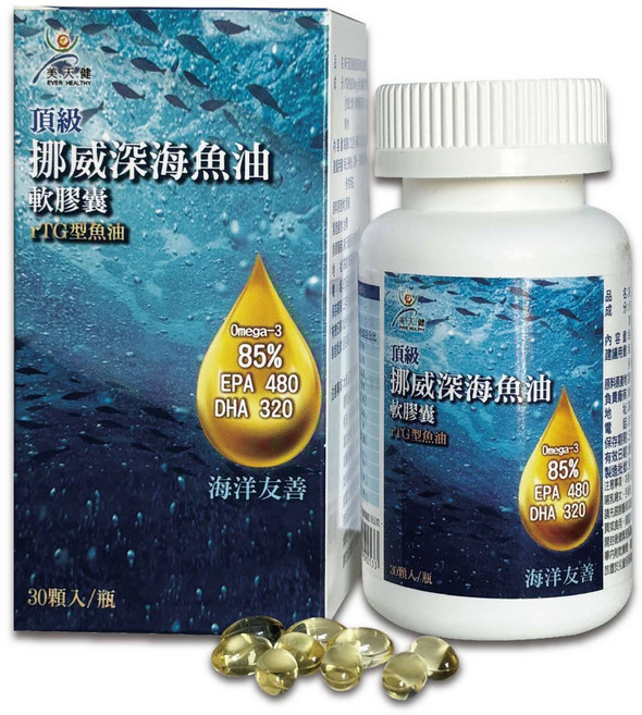 美天健 頂級挪威深海魚油軟膠囊 rTG高吸收率, 0.7g, 1個