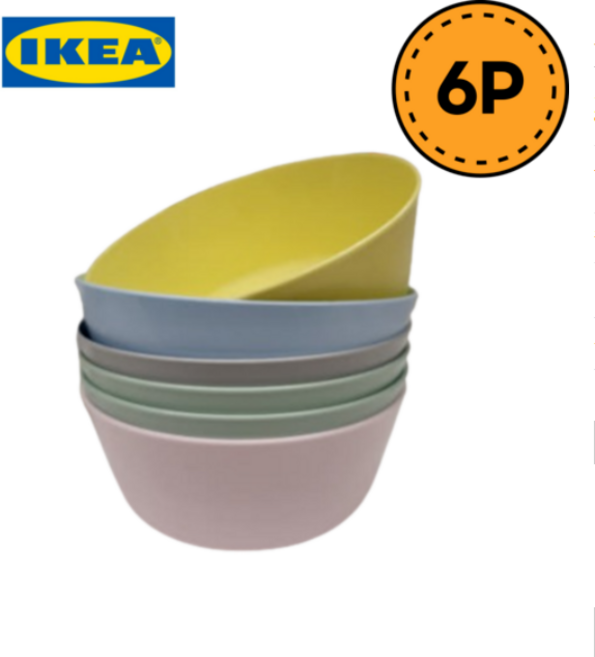 이케아 칼라스 다용도 그릇 용기 세트, 혼합색상, 6개