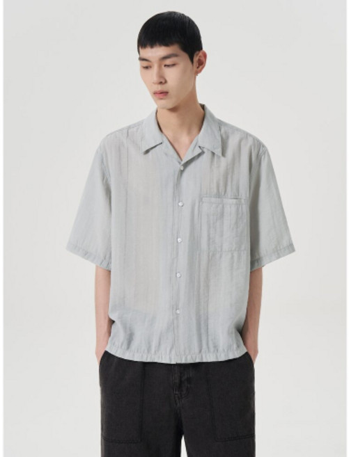 [국내매장정품] 에잇세컨즈 8SECONDS 텐셀 오픈카라 반소매 셔츠 라이트 그린 (424565LY7L) 424565LY7L 147320