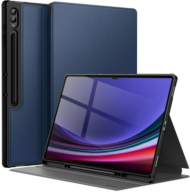 JETECH 삼성 갤럭시 탭 S10 플러스 12.4인치 보호 슬림 태블릿 다각도 /탭 커버 스탠드 S펜 홀더 S9 보기 (블랙) 폴리오 케이스, Tab S10 Ultra / S9 Ultra, 와인.