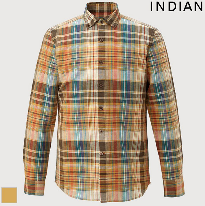 [INDIAN] 린넨 블랜드 빅체크 셔츠_MIUNL4S1271
