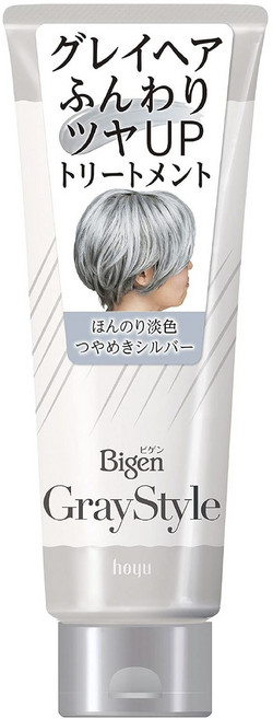 회색머리용 비겐 그레이스타일 그레이케어 트리트먼트 광택 실버 200g, 1개, 샤이니실버